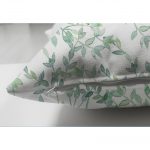 - Suet-K-2272-2 - Realhomes  Modern Yaprak Motifli Çift Taraflı Dijital Baskılı Dekoratif Süet Yastık Kılıfı Realhomes