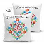 - Suet-K-2279-1 - Realhomes Home Sweet Home Yazılı Çift Taraflı Dijital Baskılı Modern Süet Kırlent Kılıfı Realhomes