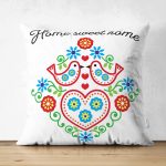 - Suet-K-2279 - Realhomes Home Sweet Home Yazılı Çift Taraflı Dijital Baskılı Modern Süet Kırlent Kılıfı Realhomes