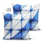 Geometrik Sulu Boyalı Çift Taraflı Dijital Baskılı Dekoratif Süet Yastık Kılıfı Realhomes