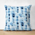 - Suet-K-2293 - Realhomes  Su Damlası Desenli Çift Taraflı Dijital Baskılı Süet Yastık Kırlent Kılıfı Realhomes