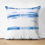 - Suet-K-2294 - Realhomes  Mavi Beyaz Renkli Çift Taraflı Dijital Baskılı Modern Süet Kırlent Kılıfı Realhomes