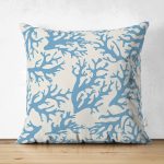 Mavi Yosun Desenli Çift Taraflı Dijital Baskılı Dekoratif Süet Kırlent Kılıfı Realhomes