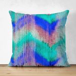 - Suet-K-2303 - Realhomes Modern Gökkuşağı Renkli Çift Taraflı Dijital Baskılı Süet Kırlent Kılıfı Realhomes