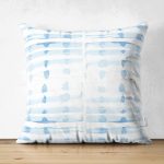 - Suet-K-2311 - Realhomes  Su Damlası Temalı Çift Taraflı Dijital Baskılı Dekoratif Süet Kırlent Kılıfı Realhomes