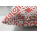 Turuncu Damask Motifli Çift Taraflı Dijital Baskılı Modern Süet Yastık Kılıfı Realhomes