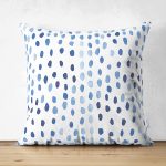 - Suet-K-2314 - Realhomes Modern Su Damlası Desenli Çift Taraflı Dijital Baskılı Süet Yastık Kılıfı Realhomes