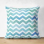 - Suet-K-2315 - Realhomes Sulu Boyalı Zigzag Desenli Çift Taraflı Dijital Baskılı Süet Kırlent Kılıfı Realhomes