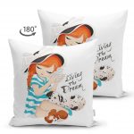 - Suet-K-2328-1 - Realhomes  Living The Dream Yazılı Çift Taraflı Modern Süet Yastık Kılıfı Realhomes