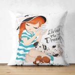 - Suet-K-2328 - Realhomes  Living The Dream Yazılı Çift Taraflı Modern Süet Yastık Kılıfı Realhomes