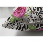 - Suet-K-2339-2 - Realhomes  Leopar Gül Motifli Çift Taraflı Dekoratif Süet Yastık Kırlent Kılıfı Realhomes