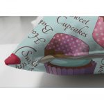 - Suet-K-2340-2 - Realhomes Renkli Cupcake Desenli Çift Taraflı Dijital Süet Yastık Kırlent Kılıfı Realhomes