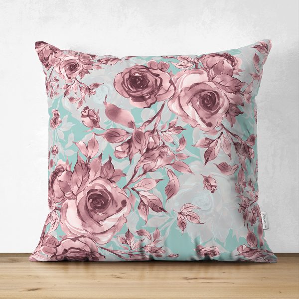 - Suet-K-2350 - Realhomes  Puanlı Palmiye Desenli Çift Taraflı Dekoratif Süet Yastık Kırlent Kılıfı Realhomes