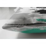 - Suet-K-2353-2 - Realhomes  Renkli Fırça Darbeleri Desenli Çift Taraflı Dekoratif Süet Yastık Kırlent Kılıfı Realhomes