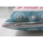 - Suet-K-2357-2 - Realhomes Mavi Pembe Etnik Desenli Çift Taraflı Dekoratif Süet Yastık Kırlent Kılıfı Realhomes