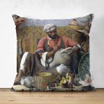 Osmanlı Desen Çift Taraflı Dijital Baskılı Dekoratif Süet Yastık Kırlent Kılıfı Realhomes