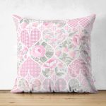 - Suet-K-2364 - Realhomes Kalpli Ogea Desen Çift Taraflı Dijital Baskılı Süet Yastık Kırlent Kılıfı Realhomes