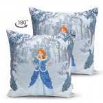 - Suet-K-2365-1 - Realhomes Sindirella Prenses Çift Taraflı Dijital Baskılı Süet Yastık Kırlent Kılıfı Realhomes