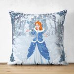 - Suet-K-2365 - Realhomes Sindirella Prenses Çift Taraflı Dijital Baskılı Süet Yastık Kırlent Kılıfı Realhomes