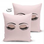 - Suet-K-237-1 - Realhomes  Modern Kirpik Çift Taraflı Dijital Baskılı Dekoratif Süet Yastık Kırlent Kılıfı Realhomes