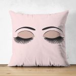 - Suet-K-237 - Realhomes  Modern Kirpik Çift Taraflı Dijital Baskılı Dekoratif Süet Yastık Kırlent Kılıfı Realhomes