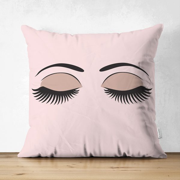 - Suet-K-237 - Realhomes  Puanlı Palmiye Desenli Çift Taraflı Dekoratif Süet Yastık Kırlent Kılıfı Realhomes