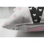 - Suet-K-2371-2 - Realhomes  Love Uğurböceği Desenli Çift Taraflı Dekoratif Süet Yastık Kırlent Kılıfı Realhomes