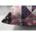 - Suet-K-2372-2 - Realhomes  Mürdüm Renk Patchwork Desenli Çift Taraflı Dekoratif Süet Yastık Kırlent Kılıfı Realhomes