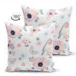 - Suet-K-2373-1 - Realhomes  Pudra Mavi Kelebek Çiçek Modern Çift Taraflı Dijital Baskılı Süet Yastık Kılıfı Realhomes