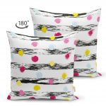 - Suet-K-2380-1 - Realhomes Yatay Temalı Gökkuşağı Puanlı Çift Taraflı Modern Süet Yastık Kırlent Kılıfı Realhomes