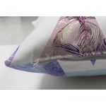 - Suet-K-2385-2 - Realhomes  Mavi Geometrik Şekilli Palmiye Motifli Çift Taraflı Dijital Baskılı Süet Yastık Kırlent Kılıfı Realhomes