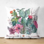 - Suet-K-2399 - Realhomes  Ok Motifli Çöl Bitkisi Desenli Dekoratif Çift Taraflı Süet Yastık Kırlent Kılıfı Realhomes