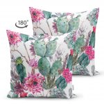 Mint Yeşili Çöl Bitkisi Modern Çift Taraflı Süet Yastık Kırlent Kılıfı Realhomes