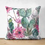 Mint Yeşili Çöl Bitkisi Modern Çift Taraflı Süet Yastık Kırlent Kılıfı Realhomes