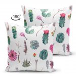 - Suet-K-2401-1 - Realhomes  Kuş Tüyü Motifli Çöl Bitkisi Desenli Modern Dijital Baskılı Çift Taraflı Süet Kırlent Kılıfı Realhomes