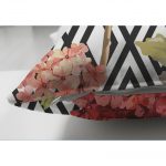 - Suet-K-2402-2 - Realhomes  Zigzag Elmas Desenli Zambak Motifli Dekoratif Çift Taraflı Süet Yastık Kırlent Kılıfı Realhomes