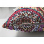 - Suet-K-2403-2 - Realhomes  Sarmal Daire Desenli Çini Motifli Dijital Baskılı Çift Taraflı Süet Yastık Kırlent Kılıfı Realhomes