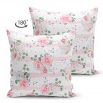 - Suet-K-2405-1 - Realhomes  Pudra Beyaz Yatay Temalı Dijital Baskılı Çift Taraflı Süet Yastık Kırlent Kılıfı Realhomes