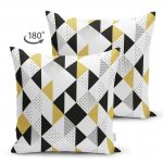 - Suet-K-2408-1 - Realhomes Bağımsız Geometrik Şekiller Dijital Baskılı Çift Taraflı Süet Yastık Kırlent Kılıfı Realhomes