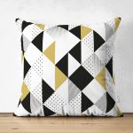- Suet-K-2408 - Realhomes Bağımsız Geometrik Şekiller Dijital Baskılı Çift Taraflı Süet Yastık Kırlent Kılıfı Realhomes