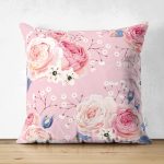 - Suet-K-2411 - Realhomes  Pudra Temalı Kavaniçe Dijital Baskılı Çift Taraflı Süet Yastık Kırlent Kılıfı Realhomes