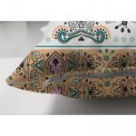 - Suet-K-2412-2 - Realhomes  Mint Yeşili Çini Motifli Dekoratif Çift Taraflı Süet Yastık Kırlent Kılıfı Realhomes