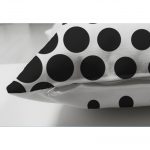 - Suet-K-2416-2 - Realhomes Siyah Beyaz İri Puanlı Çift Taraflı Süet Yastık Kırlent Kılıfı Realhomes