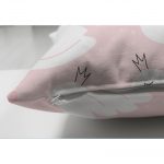 - Suet-K-2422-2 - Realhomes  Pembe Puan Temali Kuğu Motifli Dekoratif Çift Taraflı Süet Yastık Kırlent Kılıfı Realhomes