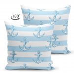 - Suet-K-2423-1 - Realhomes  Mavi Beyaz Denizci Dijital Baskılı Çift Taraflı Süet Yastık Kırlent Kılıfı Realhomes