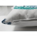 - Suet-K-2424-2 - Realhomes  Mavi Yeşil Palmiye Çizimli Dekoratif Çift Taraflı Süet Yastık Kırlent Kılıfı Realhomes