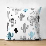 Puanlı Çöl Bitkisi Çift Taraflı Süet Yastık Kırlent Kılıfı Realhomes