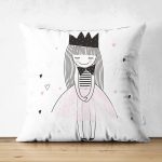 - Suet-K-2434 - Realhomes  Je Noudrais Etre Une Princesse Dijital Baskılı Dekoratif Çift Taraflı Süet Yastık Kırlent Kılıfı Realhomes