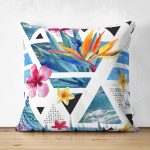 - Suet-K-2436 - Realhomes  Siyah Puanlı Ogea Desenli Dekoratif Çift Taraflı Süet Yastık Kırlent Kılıfı Realhomes