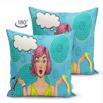 Pop Art Dijital Baskılı Dekoratif Çift Taraflı Süet Yastık Kırlent Kılıfı Realhomes